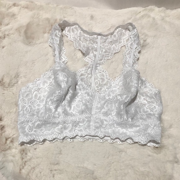 Bralette White Lace Racerback - Picture 3 of 8